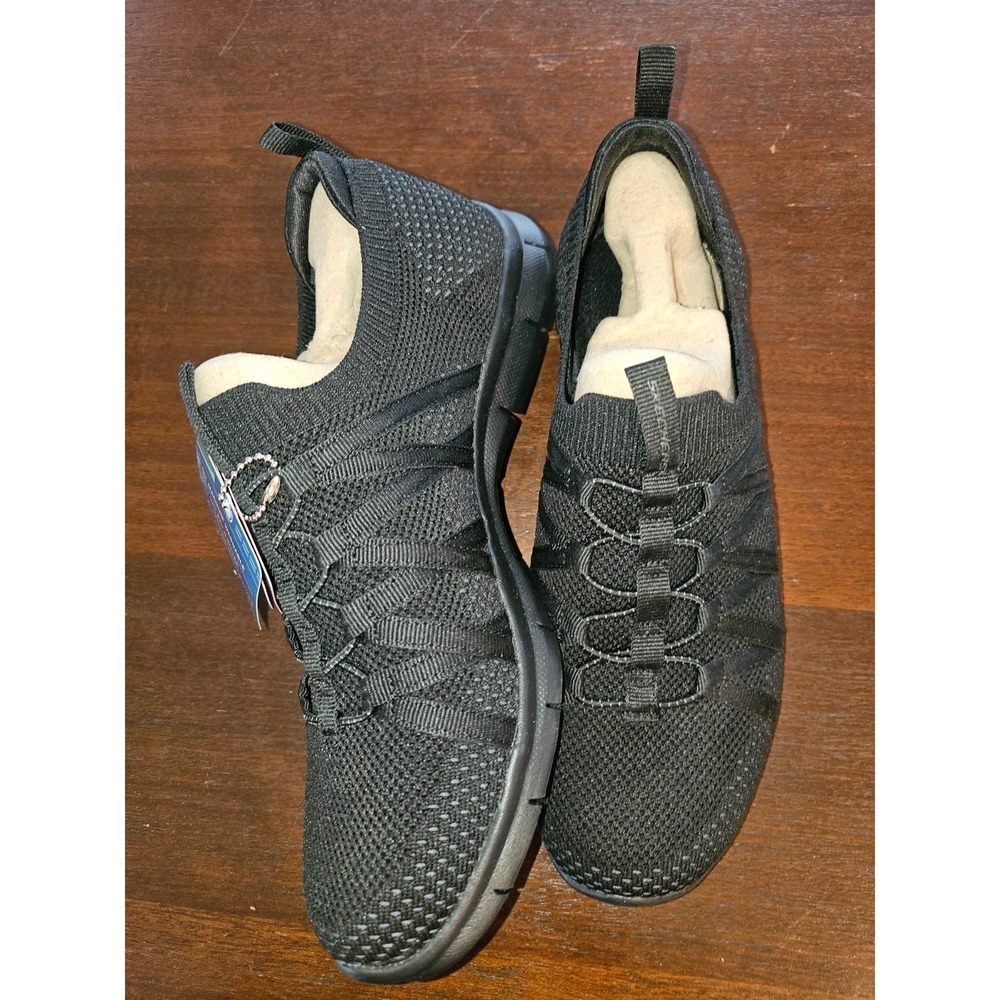 Skechers Gratis Stretch Fit Washable Knit Black Sneakers Chic Newness Size 7 - Picture 6 of 7